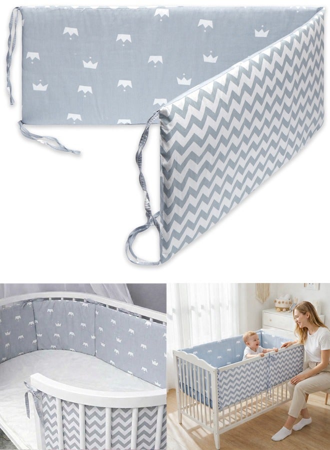 تابيت واقي سرير أطفال قابل للتهوية، 130 سم × 30 سم × 2.5 سم، بطانة سرير أطفال شبكية قابلة للتهوية، غطاء لحاجز سرير الأطفال، واقي سرير أطفال، مفروشات سرير أطفال قابلة للتهوية لغرف الأطفال (بنين وبنات)، واقي سرير أطفال - Image 1